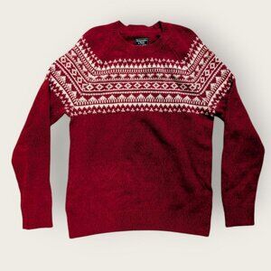 Abercrombie and Fitch Red and White Winter Sweater